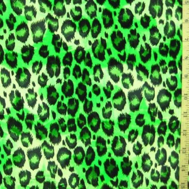 Leopard Print Velvet Black/Neon Green ...